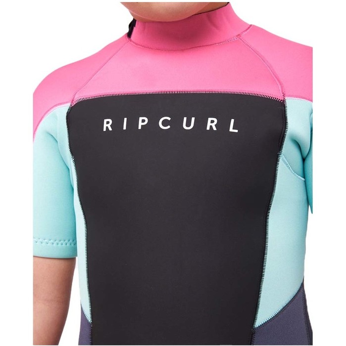 2023 Rip Curl Junior Omega 1.5mm Rug Ritssluiting Shorty Wetsuit 113BSP - Pink